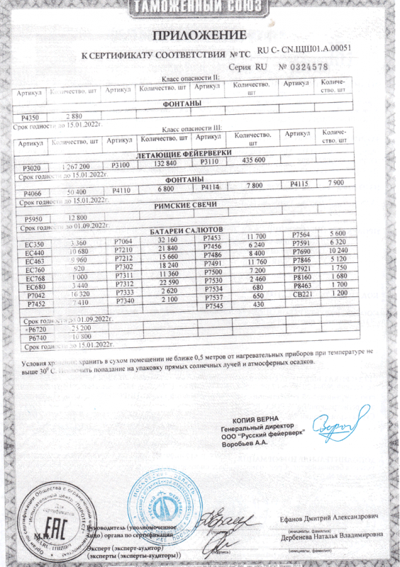Сертификат соответствия № 0324578  - Липки | lipki.salutsklad.ru 