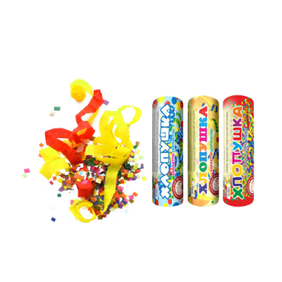 Набор ( 3конф.+3серп.) Набор хлопушек купить в Липках | lipki.salutsklad.ru